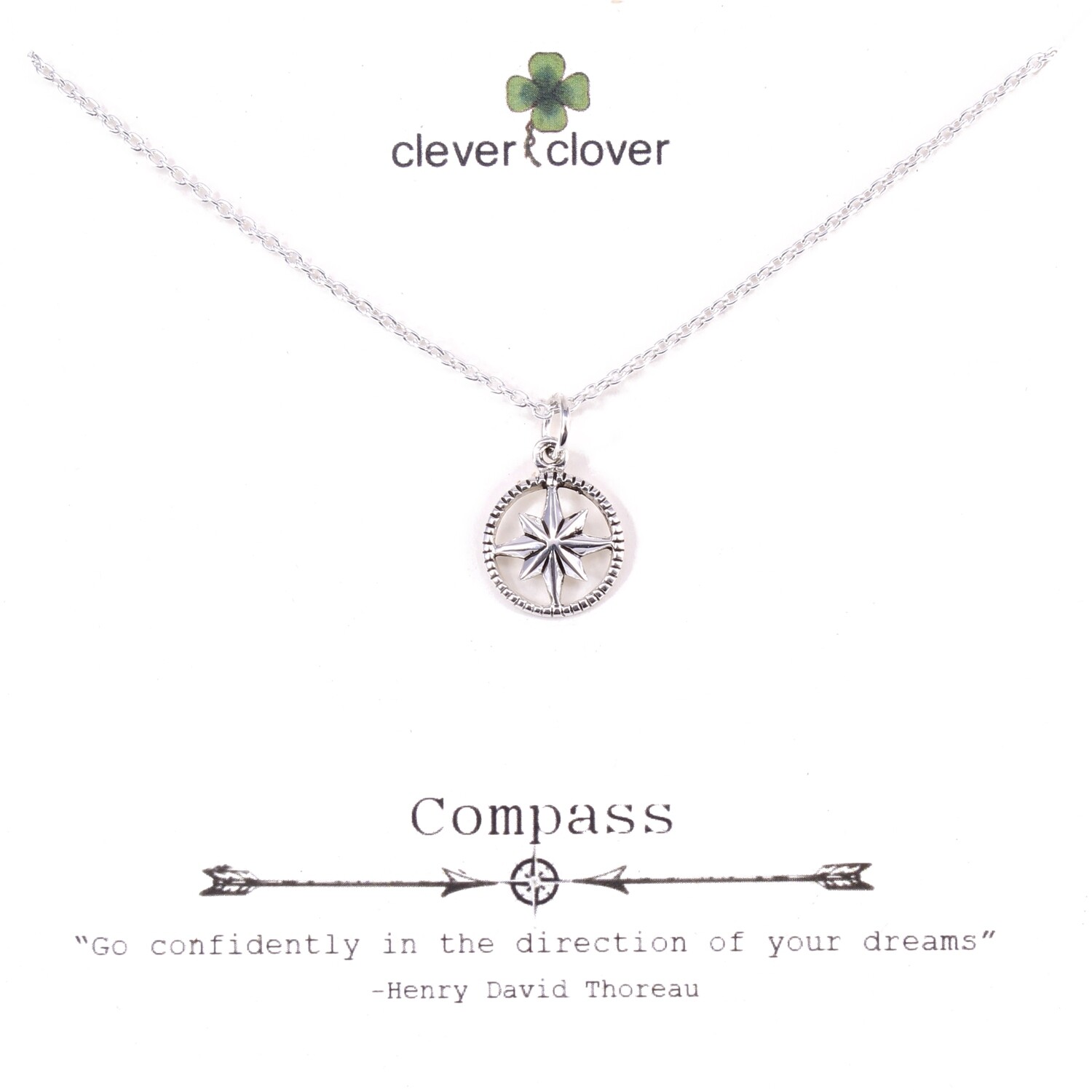 SSN1367 Sterling Silver Open Compass Necklace