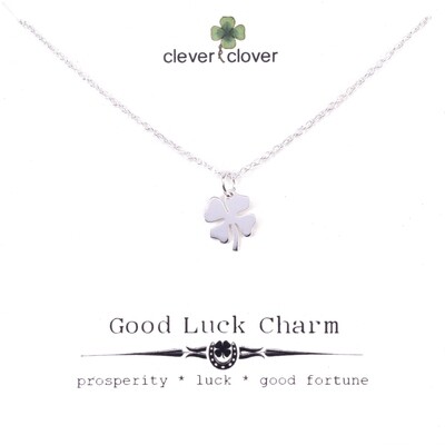 SSN979 Sterling Silver Small Four Leaf Clover Necklace