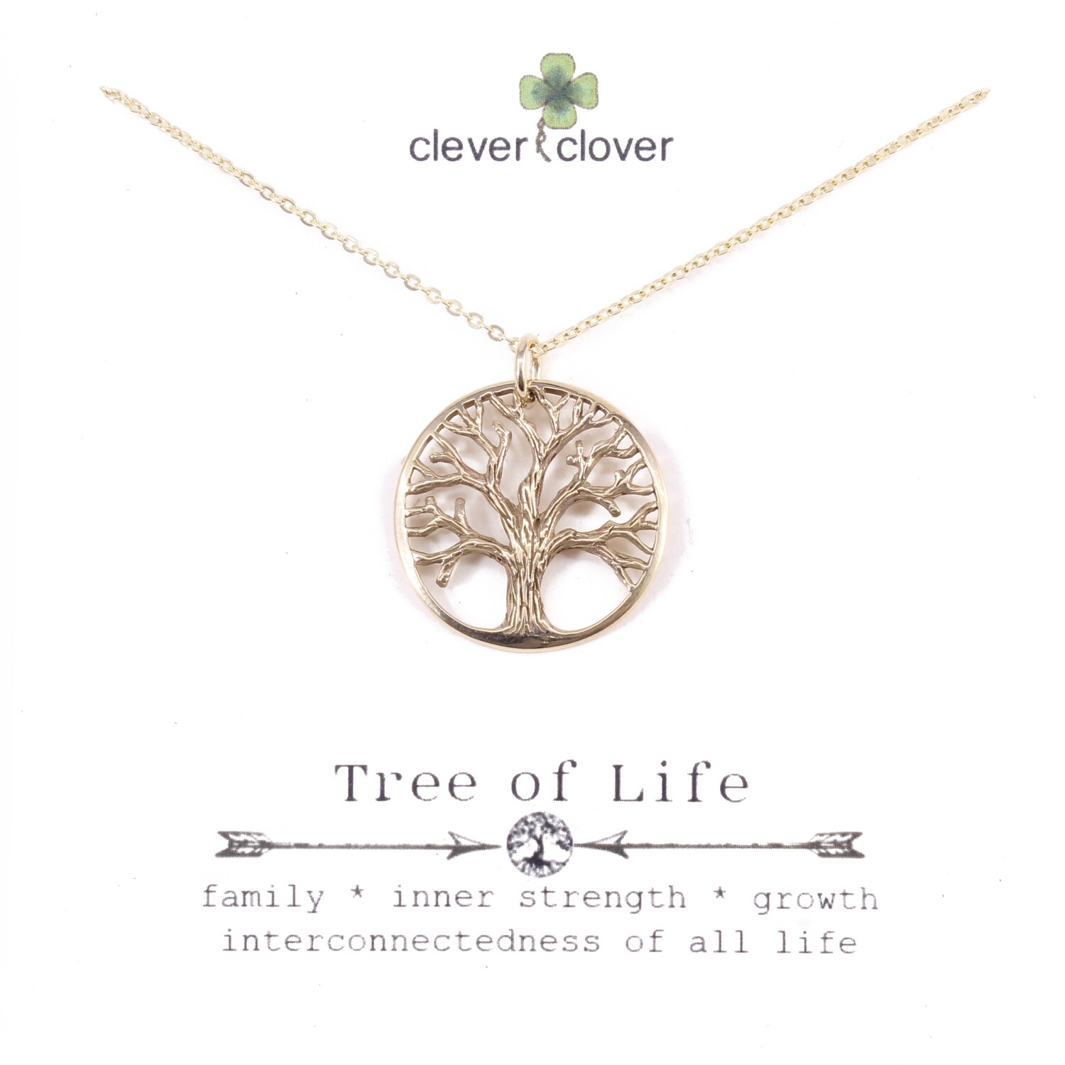 CCN734 Bronze Large Textured Tree of Life Necklace