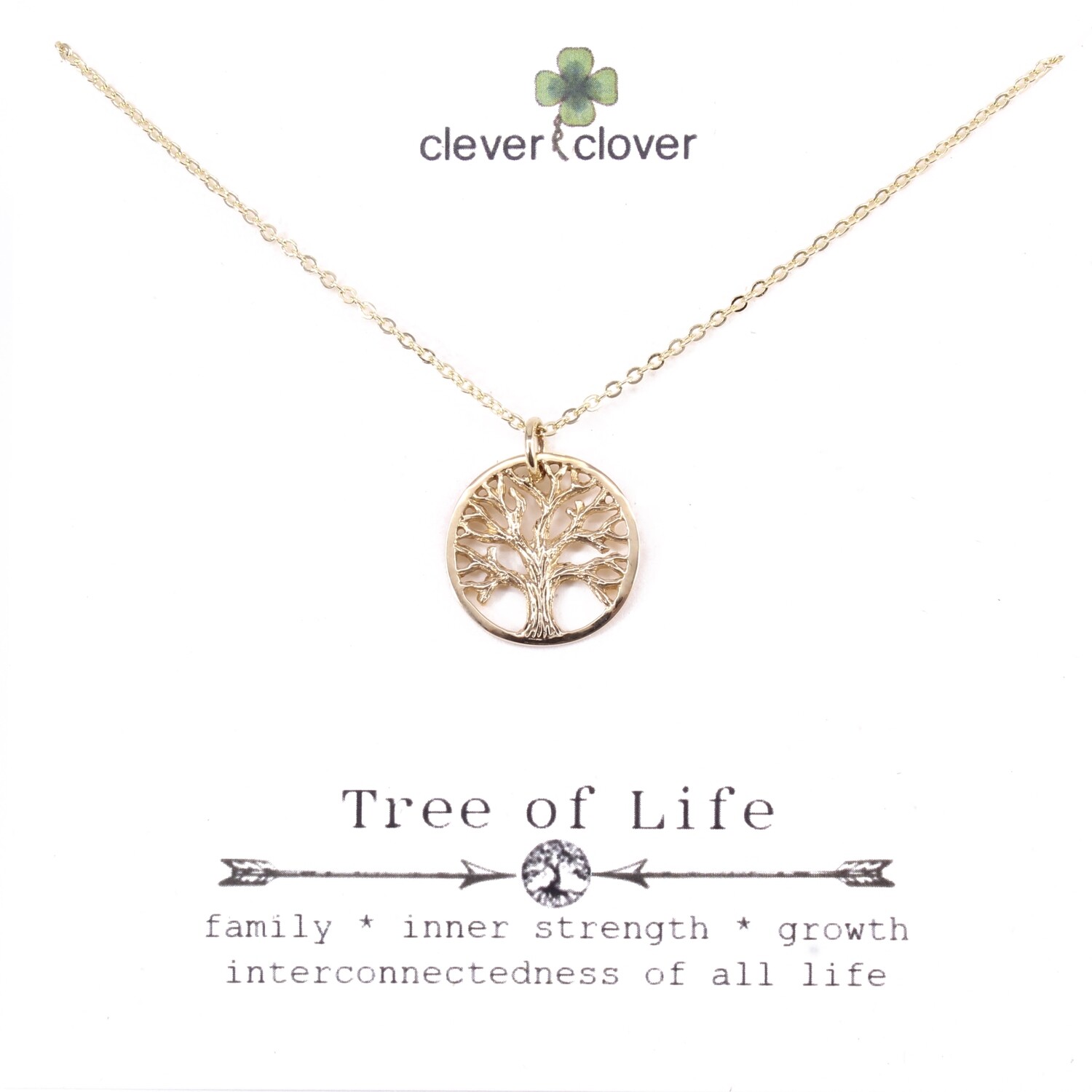 CCN867 Bronze Small Textured Tree of Life Necklace