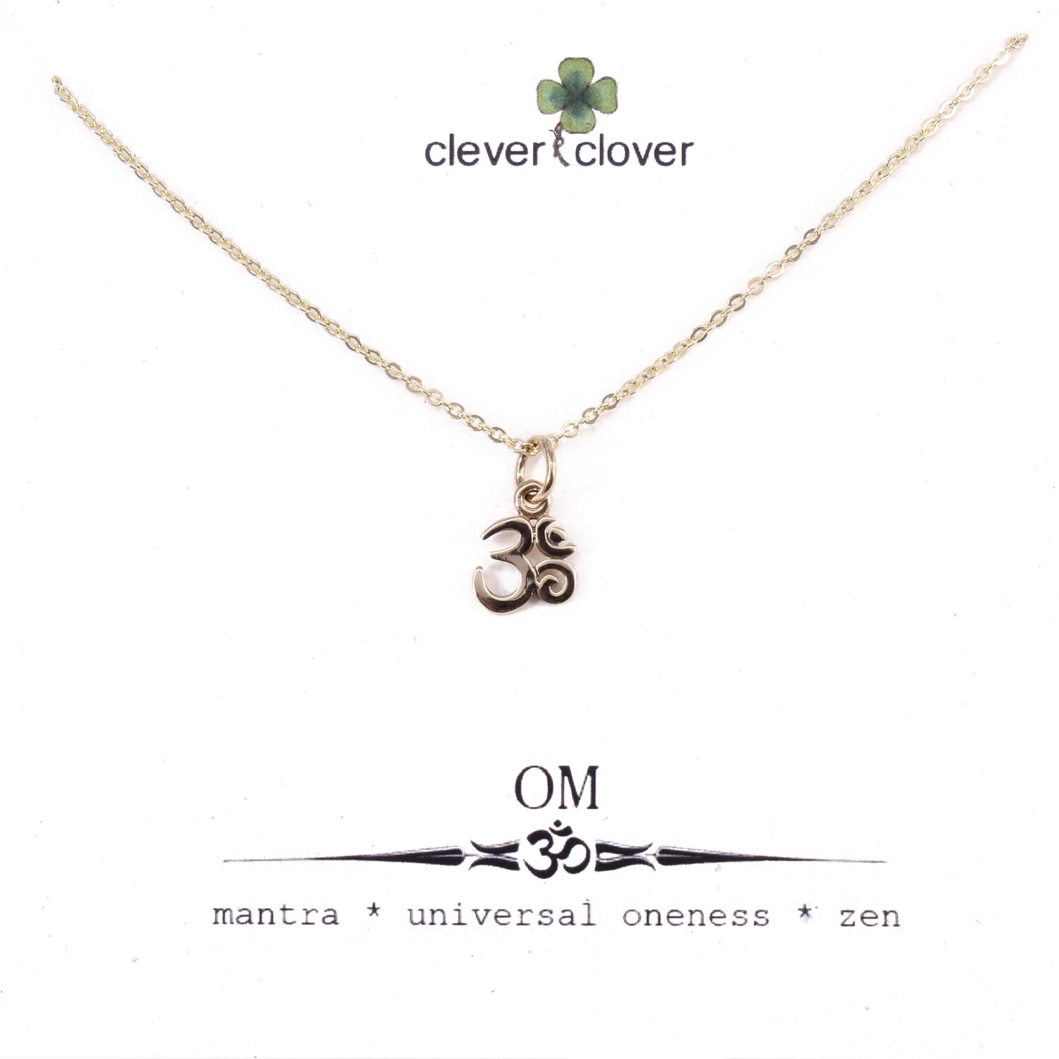 CCN1325 Bronze Tiny Om Symbol Necklace