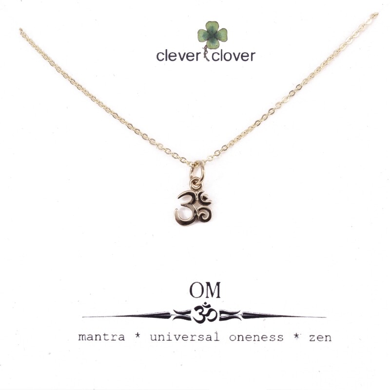 CCN1325 Bronze Tiny Om Symbol Necklace