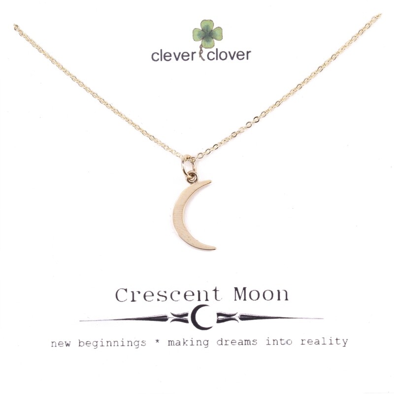 CCN1196 Bronze Medium Crescent Moon Necklace