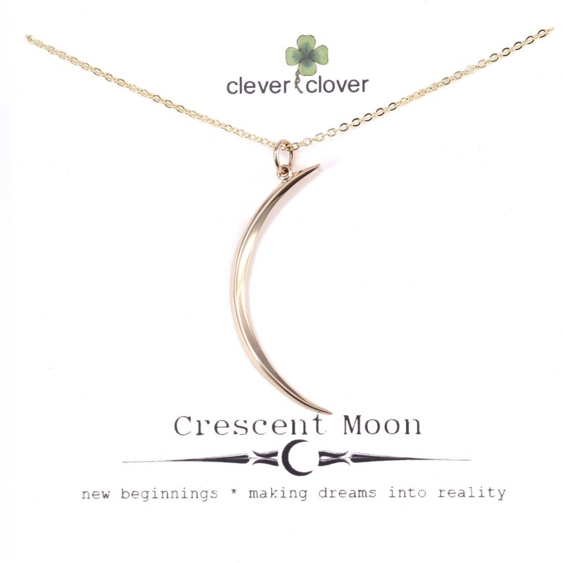 CCN7003 Bronze Large Skinny Moon Necklace
