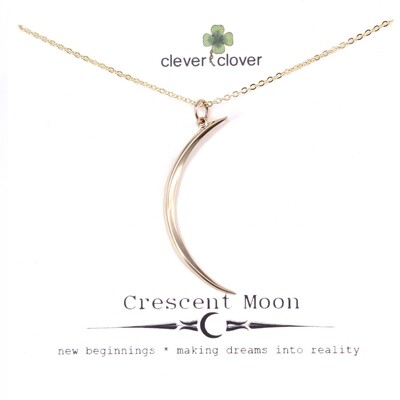 CCN7003 Bronze Large Skinny Moon Necklace