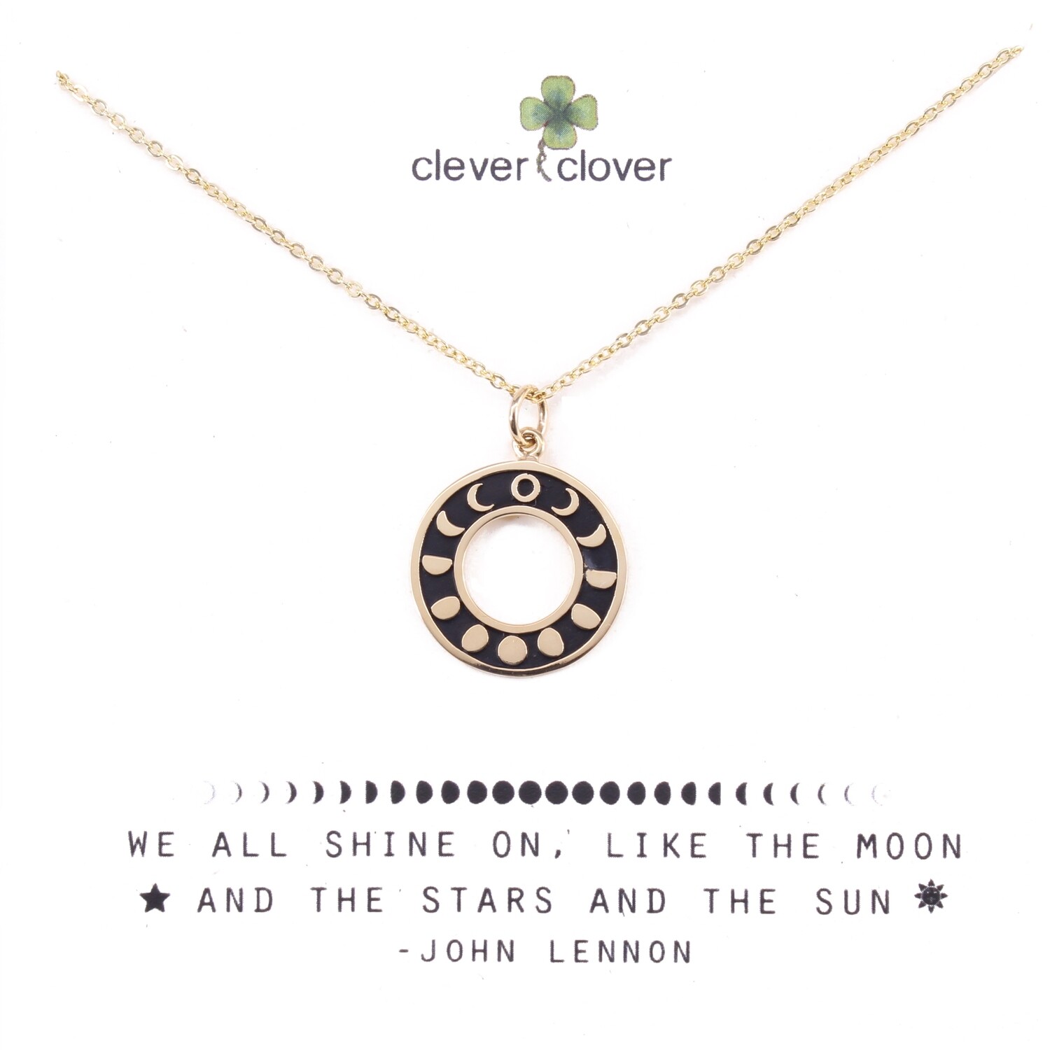 CCN1753 Bronze Phases of the Moon Circle Necklace
