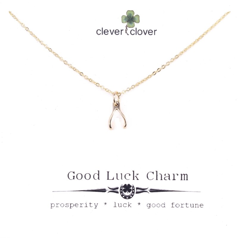 CCN784 Bronze Mini Wishbone Necklace