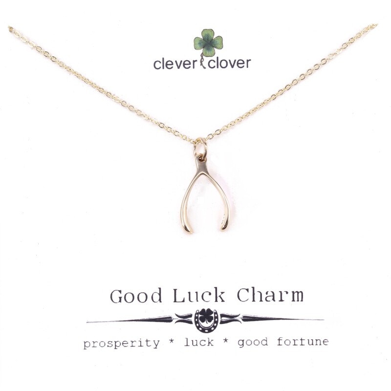 CCN685 Bronze Medium Wishbone Necklace