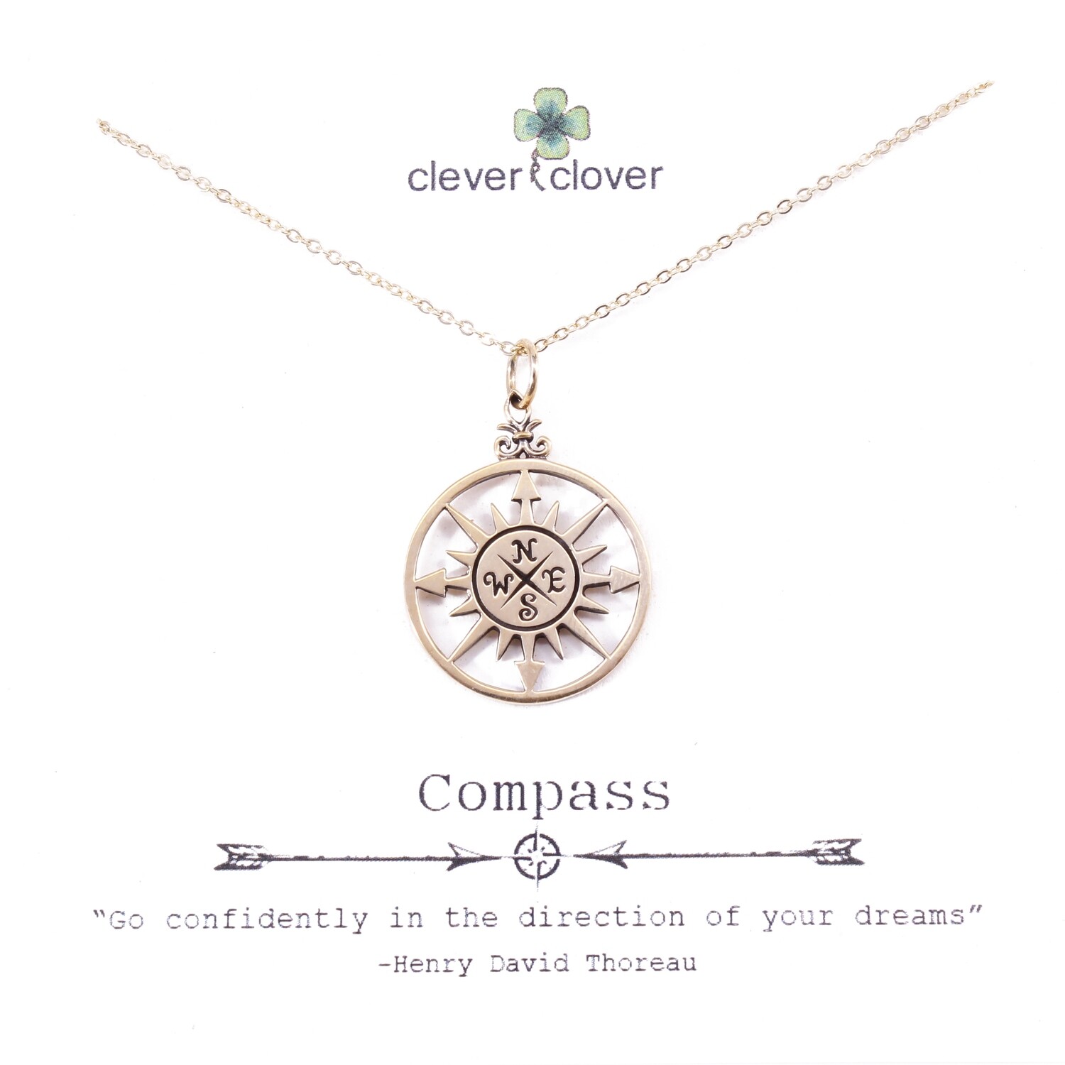 CCN749 Bronze Large Compass Rose Necklace