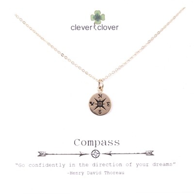 CCN832 Bronze Small Compass Necklace 