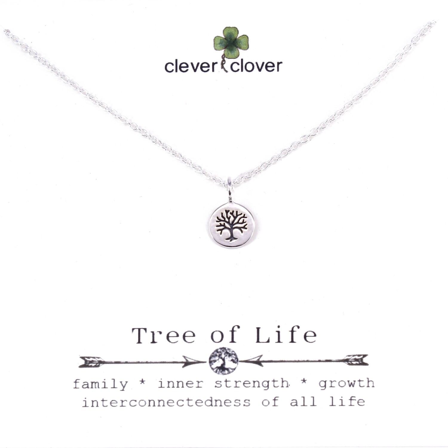 SSN1148 Sterling Silver Mini Round Tree of Life Necklace