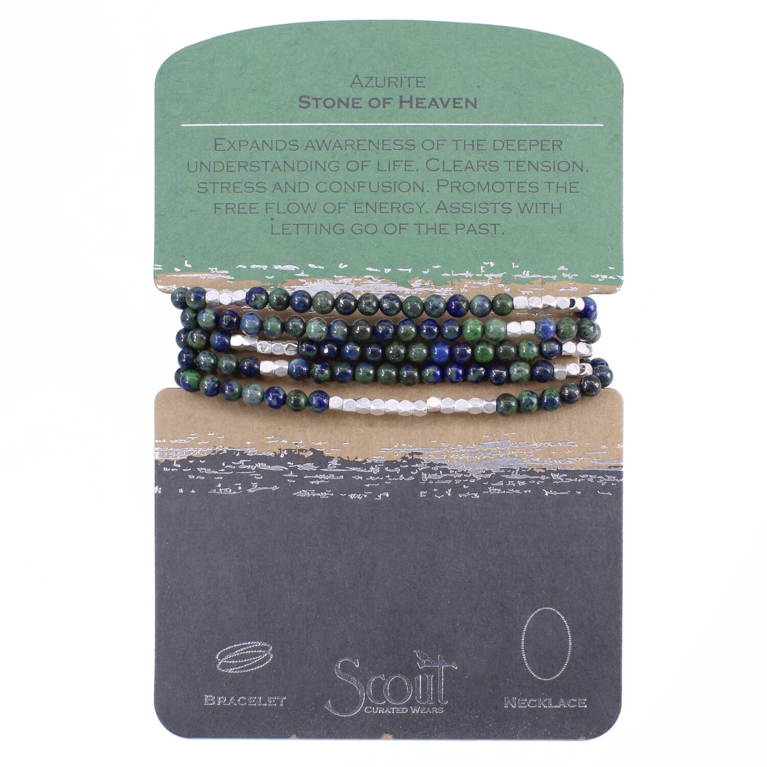 SW010 Stone Wrap Bracelet/Necklace - Azurite
