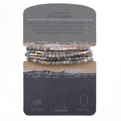 SW016 Stone Wrap Bracelet/Necklace - Labradorite