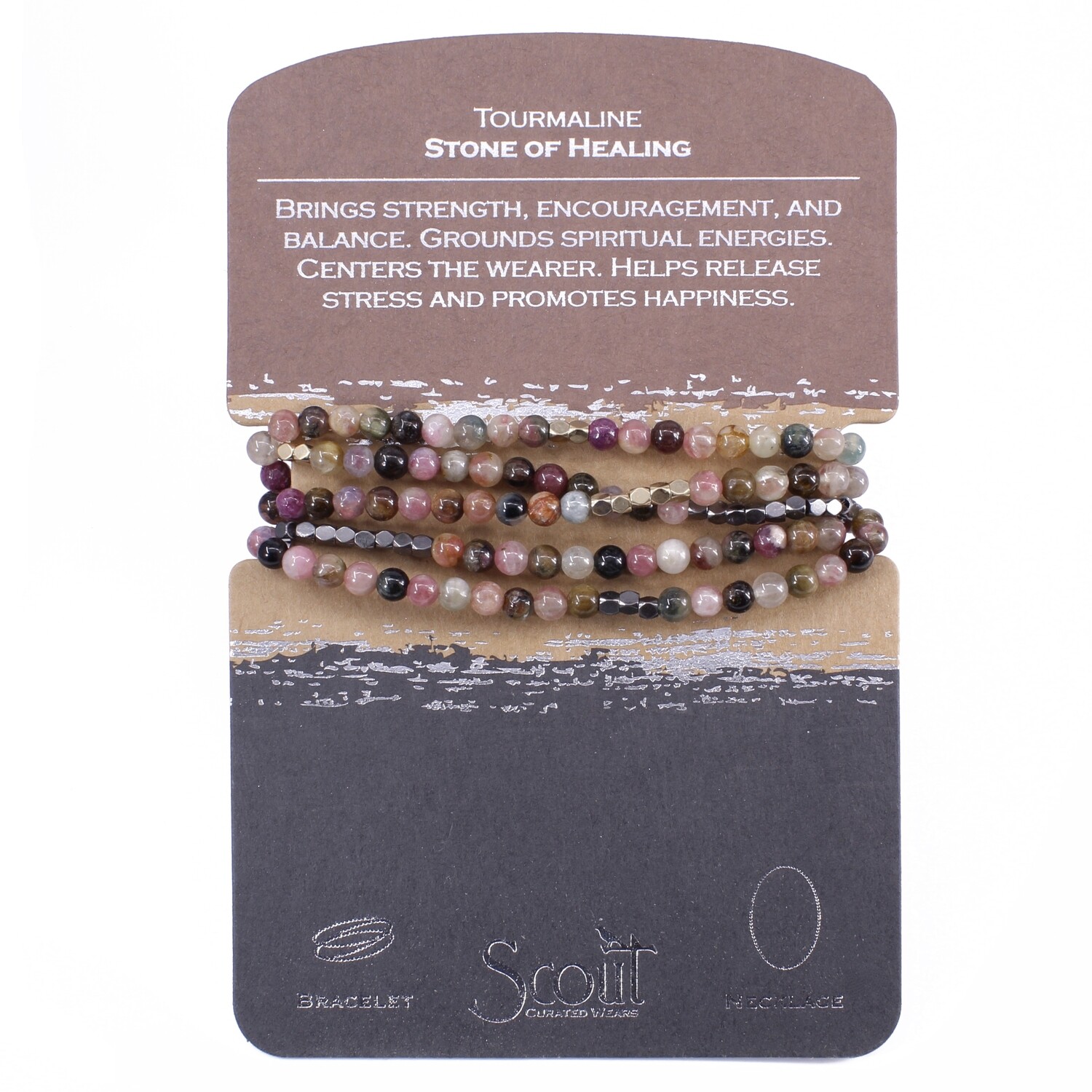 SW037 Stone Wrap Bracelet/Necklace - Tourmaline