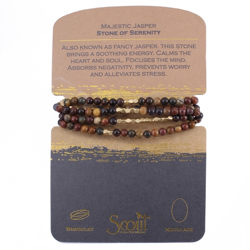 SW025 Stone Wrap Bracelet/Necklace - Majestic Jasper