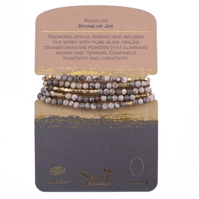 SW035 Stone Wrap Bracelet/Necklace - Rhyolite
