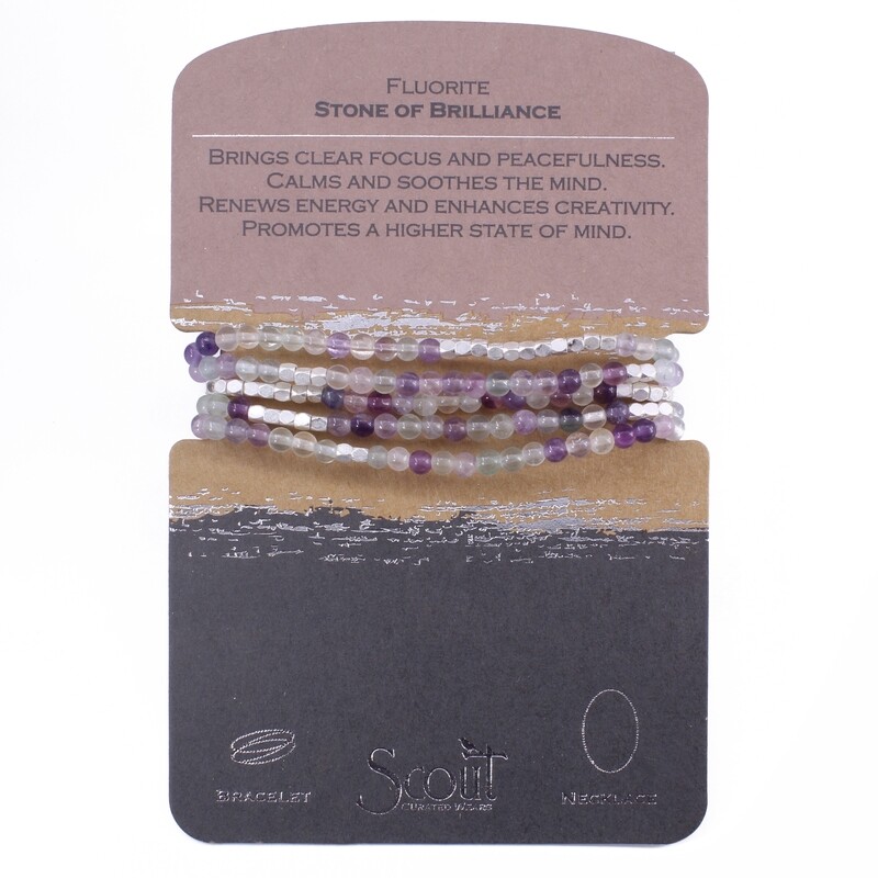 SW040 Stone Wrap Bracelet/Necklace - Fluorite