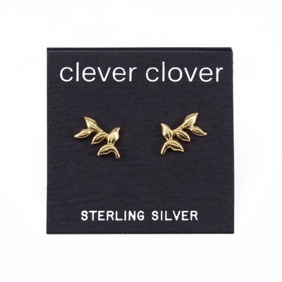 P40-68 Leafy Vine Posts - Gold Plated Sterling Silver