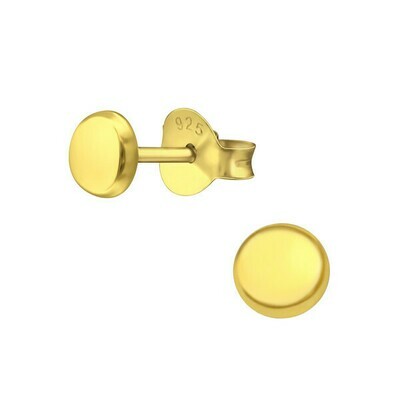 P40-55 Raised 4mm Circles - Gold Plated Sterling Silver