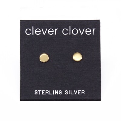 P40-1 Flat 4mm Circle Posts - Gold Plated Sterling Silver