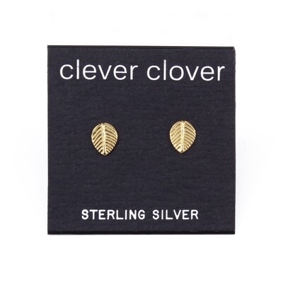 P40-19 Leaf Posts - Gold Plated Sterling Silver