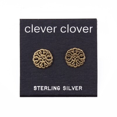 P42-2 Filligree Posts - Gold Plated Sterling Silver