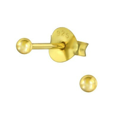 P112 Ball 2mm Posts - Gold Plated Sterling Silver