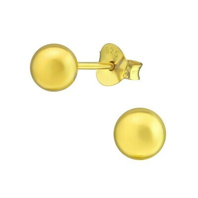 P115 Ball 5mm Posts - Gold Plated Sterling Silver