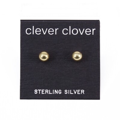 P115 Ball 5mm Posts - Gold Plated Sterling Silver