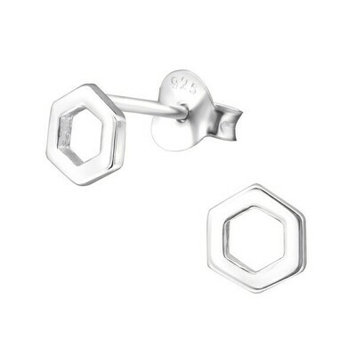 P29-45 Sterling Silver Open Hexagon Posts