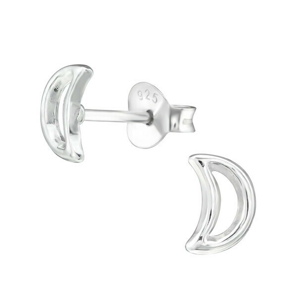 P37-6 Sterling Silver Open Crescent Moon Posts