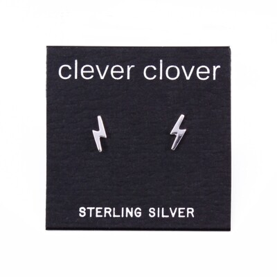 P37-22 Sterling Silver Lightning Bolt Posts