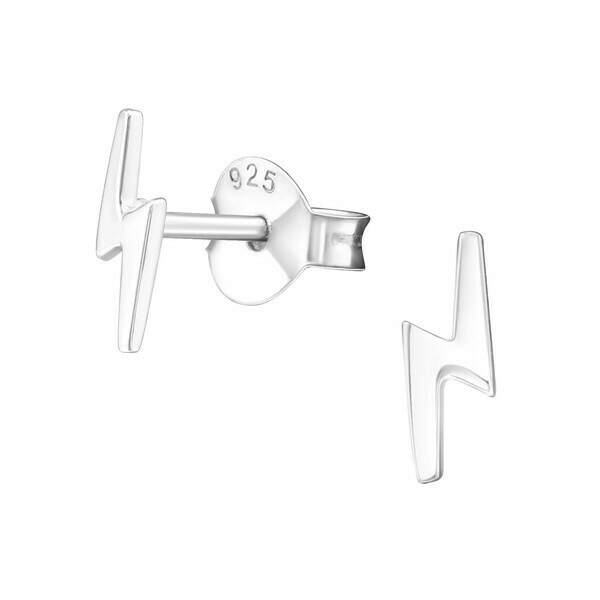 P37-22 Sterling Silver Lightning Bolt Posts