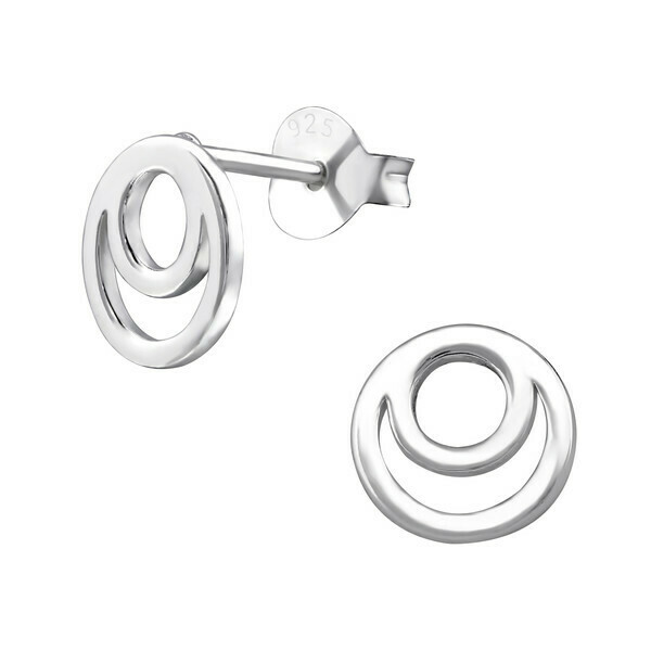 P37-33 Sterling Silver Double Open Circle Posts