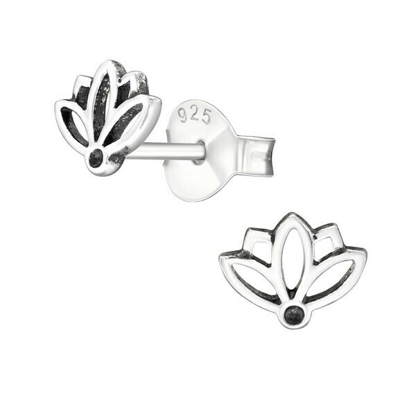 P37-34 Sterling Silver Little Lotus Posts