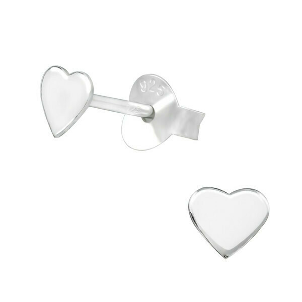 P38-38 Sterling Silver Flat Heart Posts