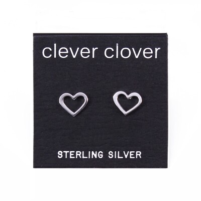 P39-9 Sterling Silver Open Heart Posts
