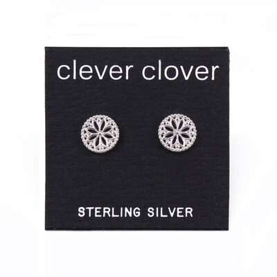 P39-27 Sterling Silver Filigree Circle Posts