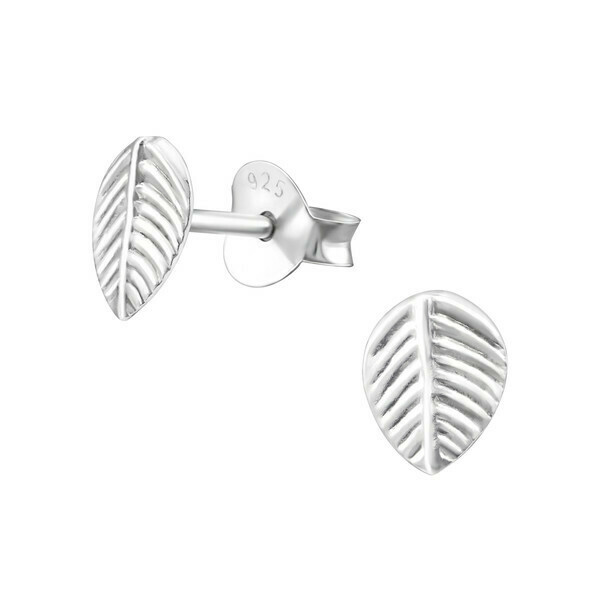 P27-13 Sterling Silver Leaf Posts