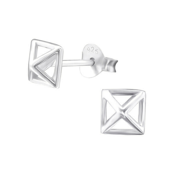 P28-9 Sterling Silver Open Pyramid Posts