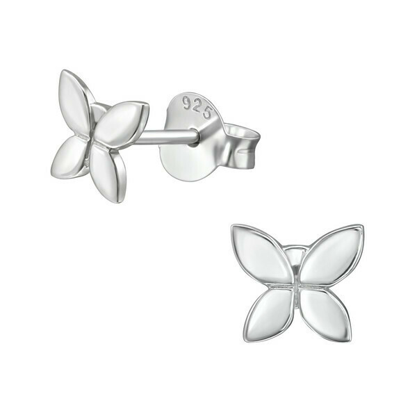 P28-49 Sterling Silver Shiny Butterfly Posts