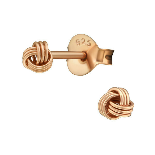 P41-12 Knot Posts - Rose Gold Plated Sterling Silver