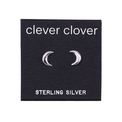 P27-43 Sterling Silver Crescent Moon Posts