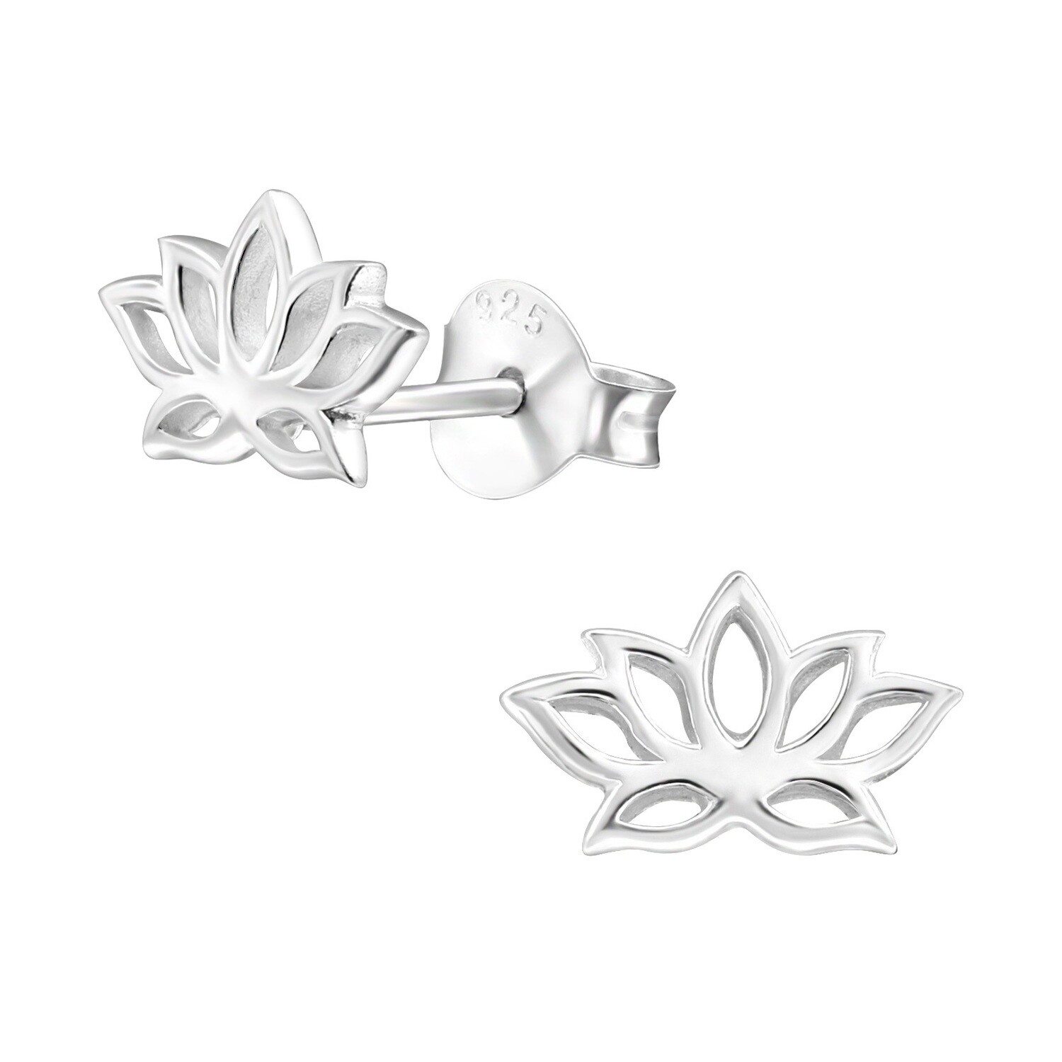 P37-32 Sterling Silver Open Lotus Posts