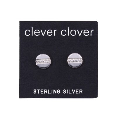 P35-21 Sterling Silver Round Center CZ Posts