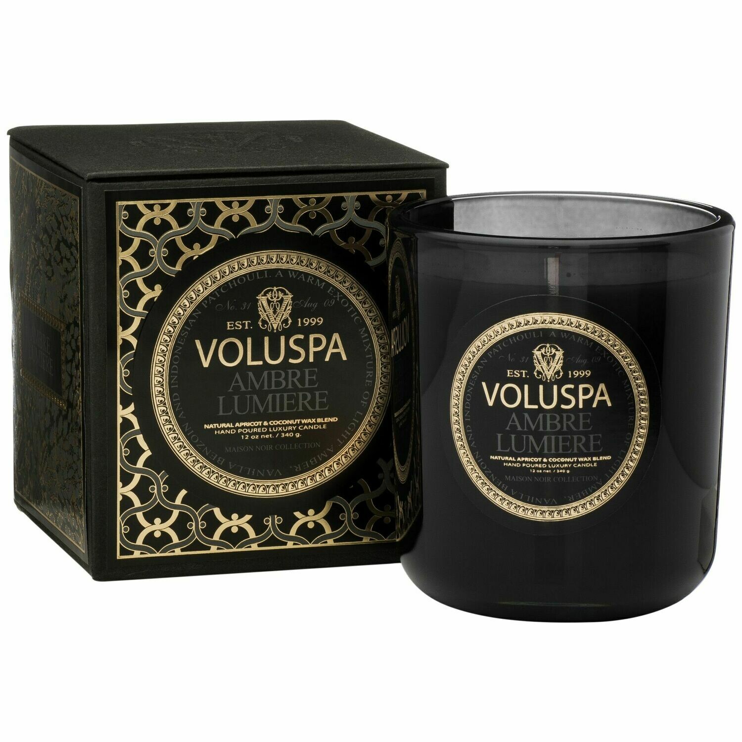 Voluspa Boxed Large Glass Candle - Maison Noir