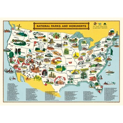 National Parks Map Poster  - 20” X 28” - #412