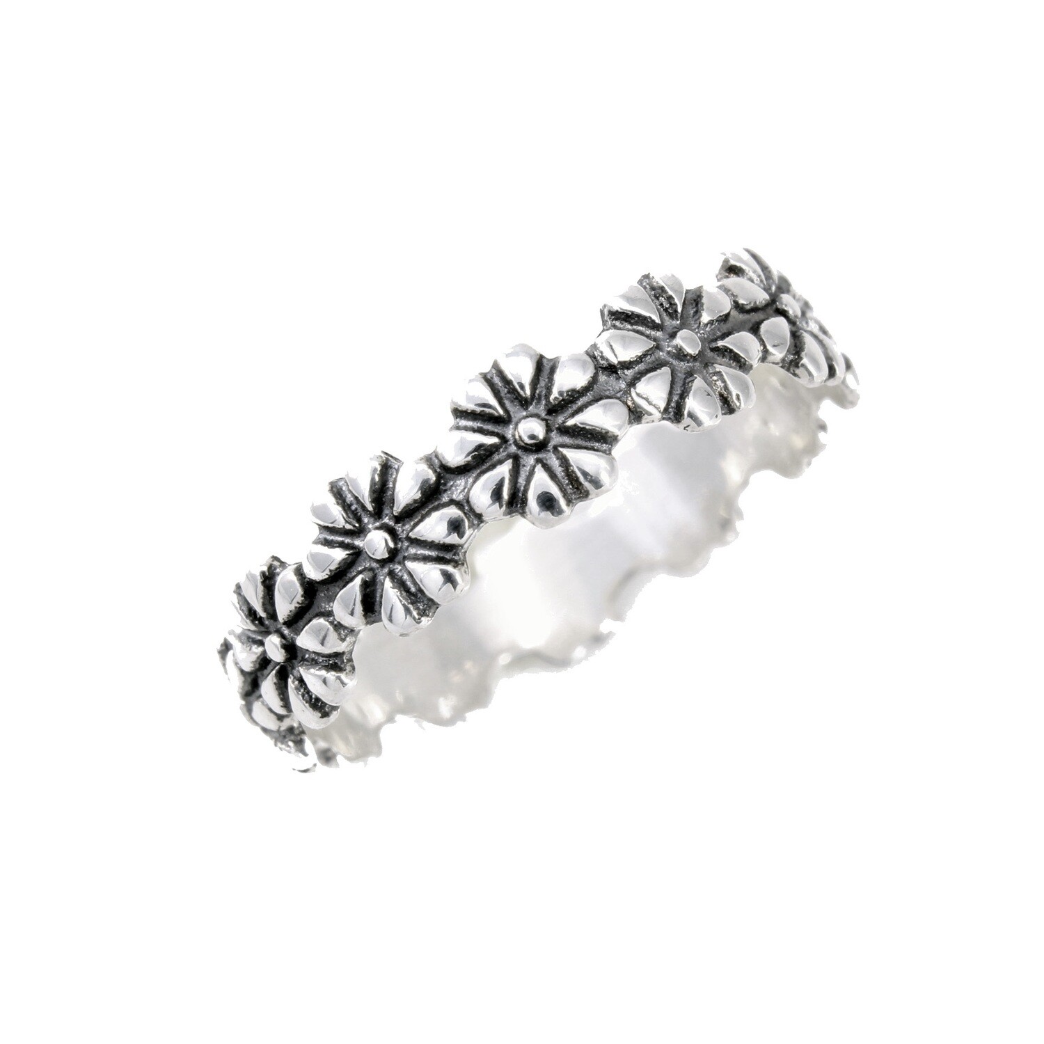 RP2186 Sterling Silver Daisies Ring