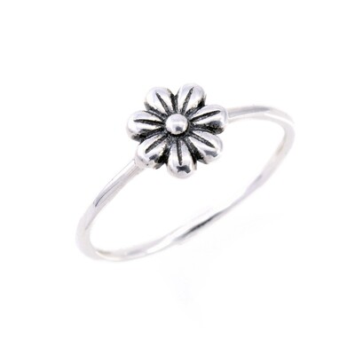 RP3686 Sterling Silver Single Flower Ring