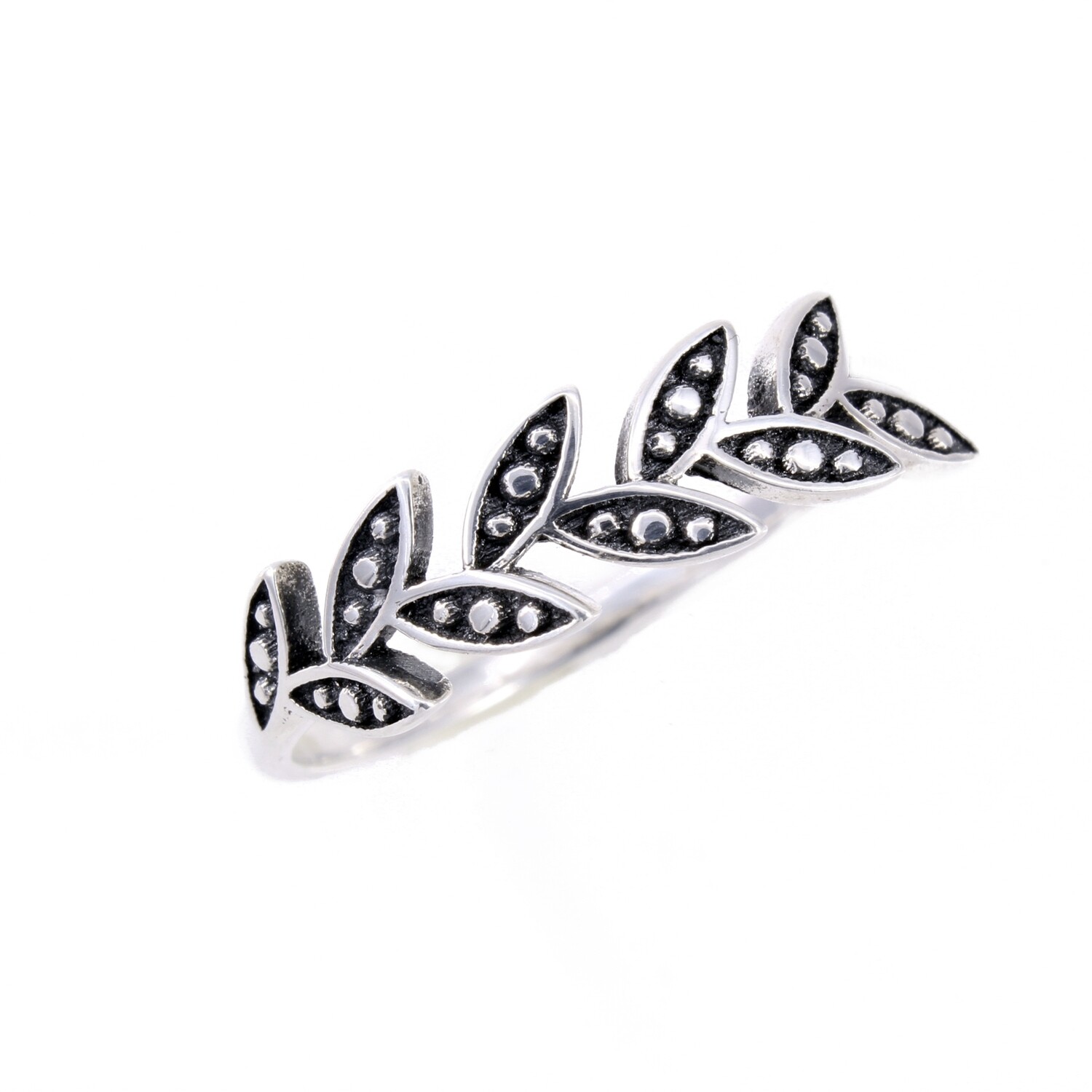 RP3863 Sterling Silver Leaves Ring